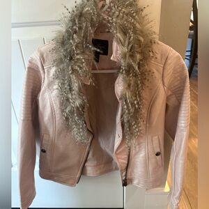 Jessica Simpson Faux Leather Light Pink Jacket Size 12-14